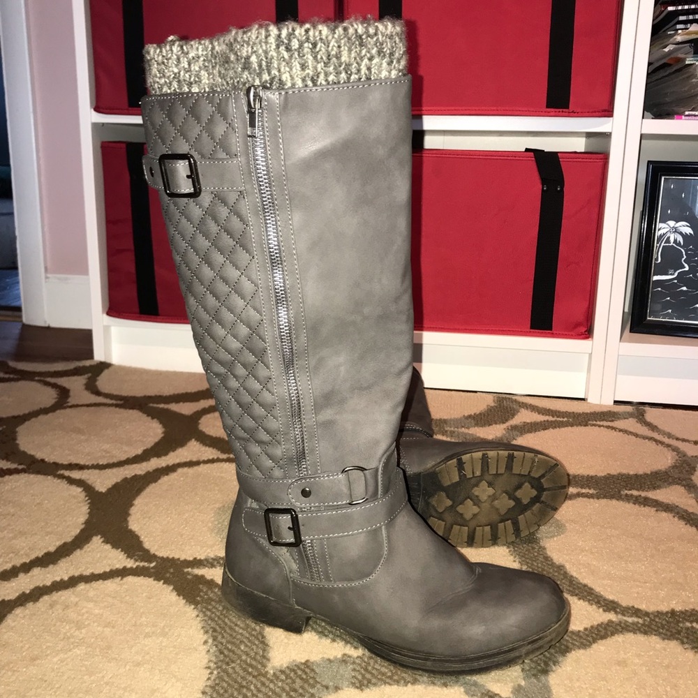 Gray boots